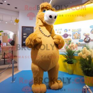 Gul Camel maskot kostume...