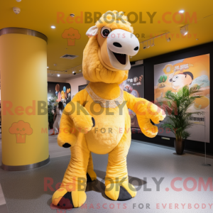 Yellow Camel mascot costume...