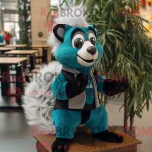 Teal Skunk Maskottchen...
