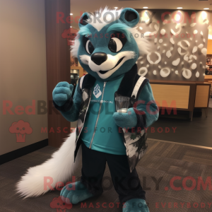 Teal Skunk mascottekostuum...