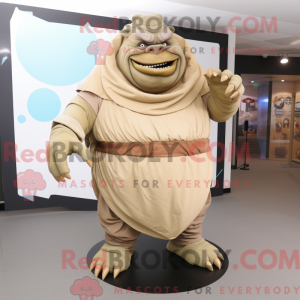 Tan Ogre mascot costume...