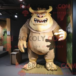Tan Ogre mascot costume...