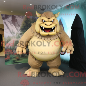 Tan Ogre maskotdraktfigur...