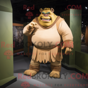 Tan Ogre mascot costume...