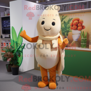 Beige Carrot mascot costume...