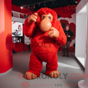 Rød Mammoth maskot drakt...