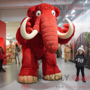 Red Mammoth mascot costume...