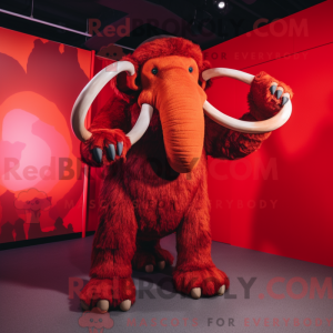 Röd Mammoth maskot drakt...