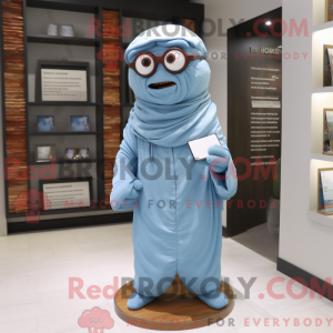 Sky Blue Mummy mascot...