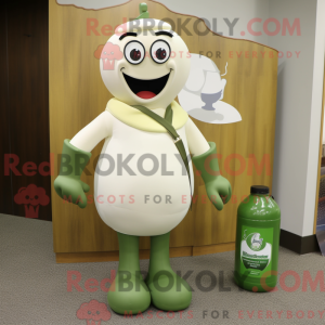 Olive Bottle Of Milk maskot...