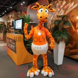 Orange Giraffe Maskottchen...