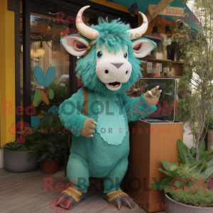 Disfraz de mascota Teal Yak...