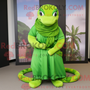 Lime Green Anaconda mascot...