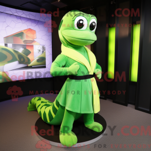 Lime Green Anaconda mascot...