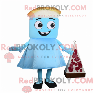 Sky Blue Pizza Slice mascot...