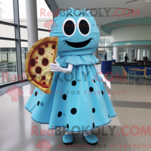 Sky Blue Pizza Slice mascot...