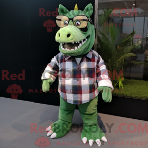 Green Stegosaurus mascot...