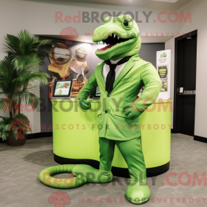 Limegrøn Titanoboa maskot...