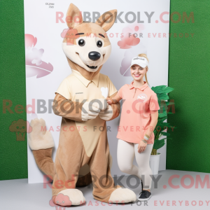 Beige Dingo maskot kostume...