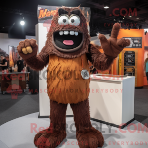 Brown Demon mascot costume...