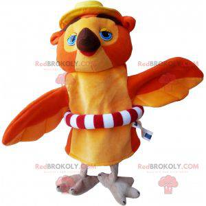 Orange and beige owl mascot with a buoy - Redbrokoly.com