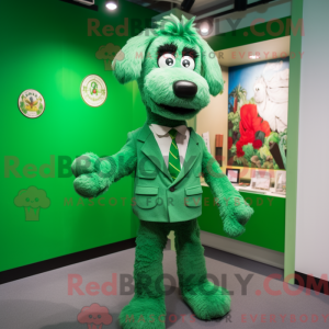 Green Dog mascot costume...