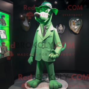 Green Dog mascot costume...