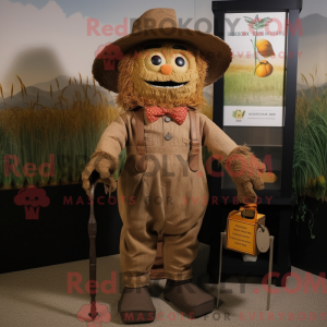 Brown Scarecrow mascot...