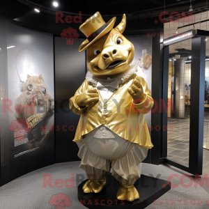 Gold Rhinoceros maskot...