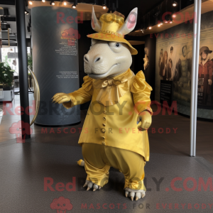 Gold Rhinoceros maskot...