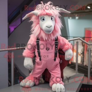 Pink Angora Goat mascot...