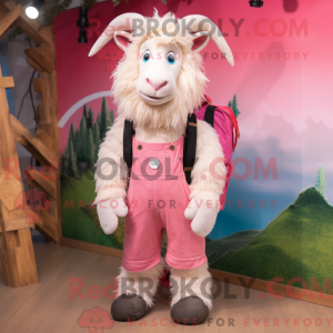 Pink Angora Goat mascot...