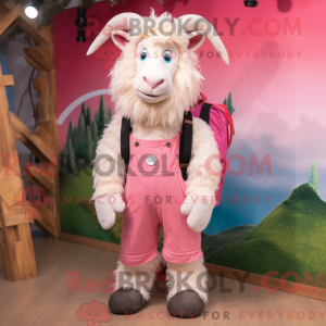 Pink Angora Goat maskot...