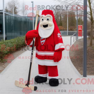 Red Ice Hockey Stick maskot...