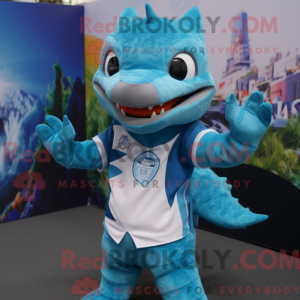 Cyan Barracuda mascot...