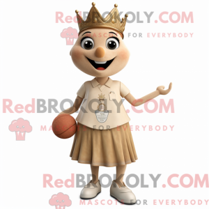 Tan Queen maskot kostume...