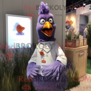Lavender Rooster mascot...
