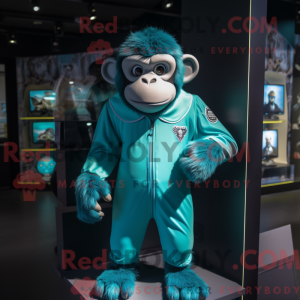 Cyan chimpanse maskot...