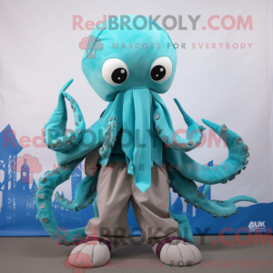 Turquoise Kraken mascot...