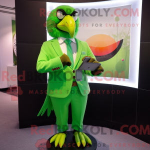 Lime Green Falcon mascot...