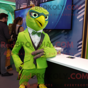 Lime Green Falcon mascot...