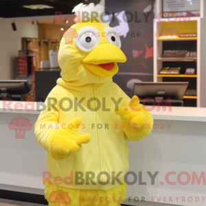 Citrongul kylling maskot...
