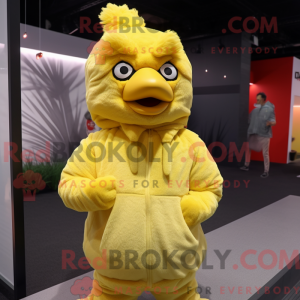 Citrongul kylling maskot...