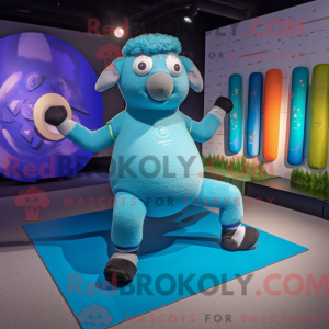 Turquoise Sheep mascot...
