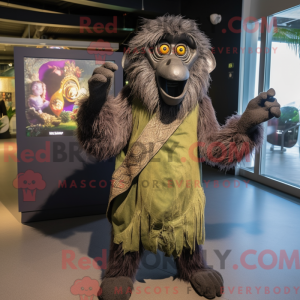 Olive Baboon mascot costume...