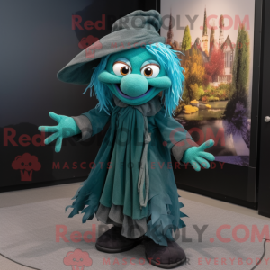 Teal Witch mascot costume...