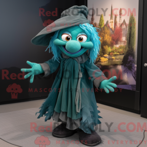 Teal Witch mascottekostuum...