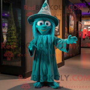 Teal Witch mascottekostuum...