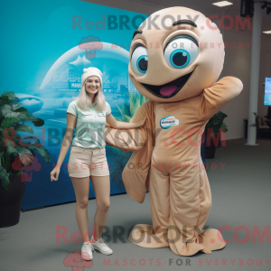 Tan Mermaid mascot costume...