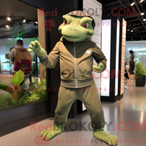 Olive Komodo Dragon mascot...